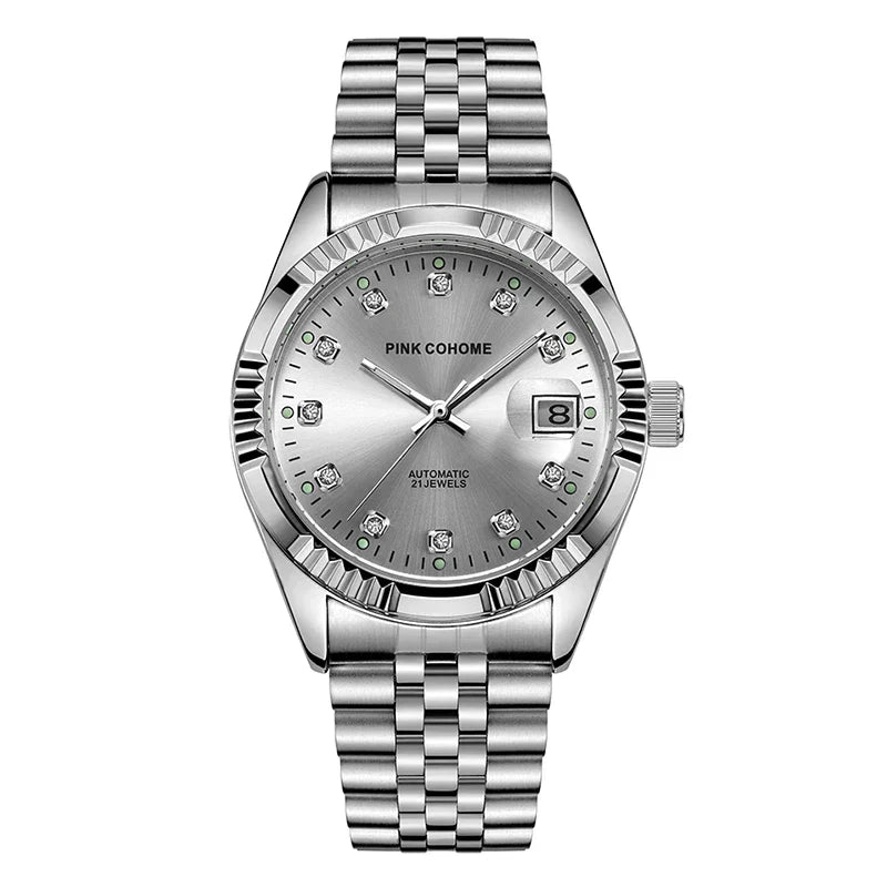 Poedagar Pink Cohome Automatikuhr